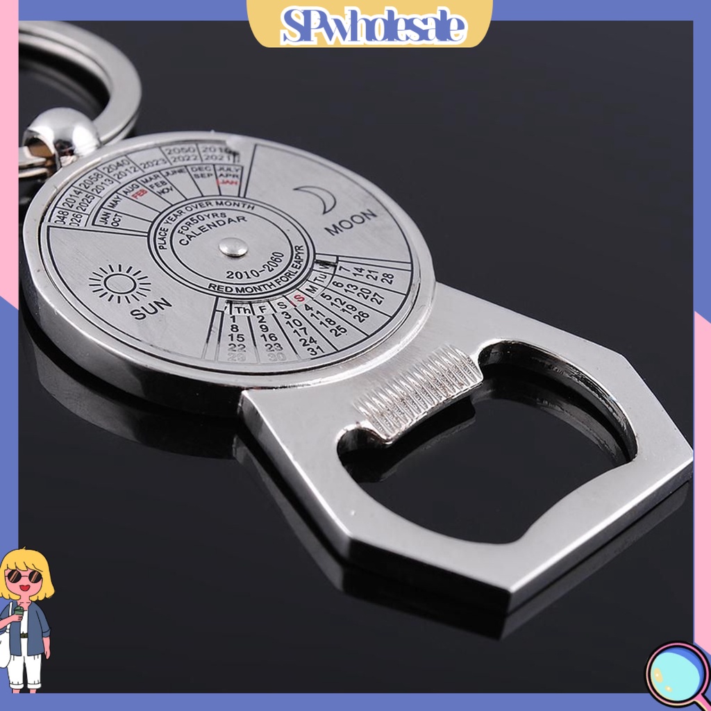 <SPwholesale> Móc Chìa Khóa Khắc Hình Mặt Trời Mặt Trăng Trong Suốt 50 Năm Bằng Thép Không Gỉ