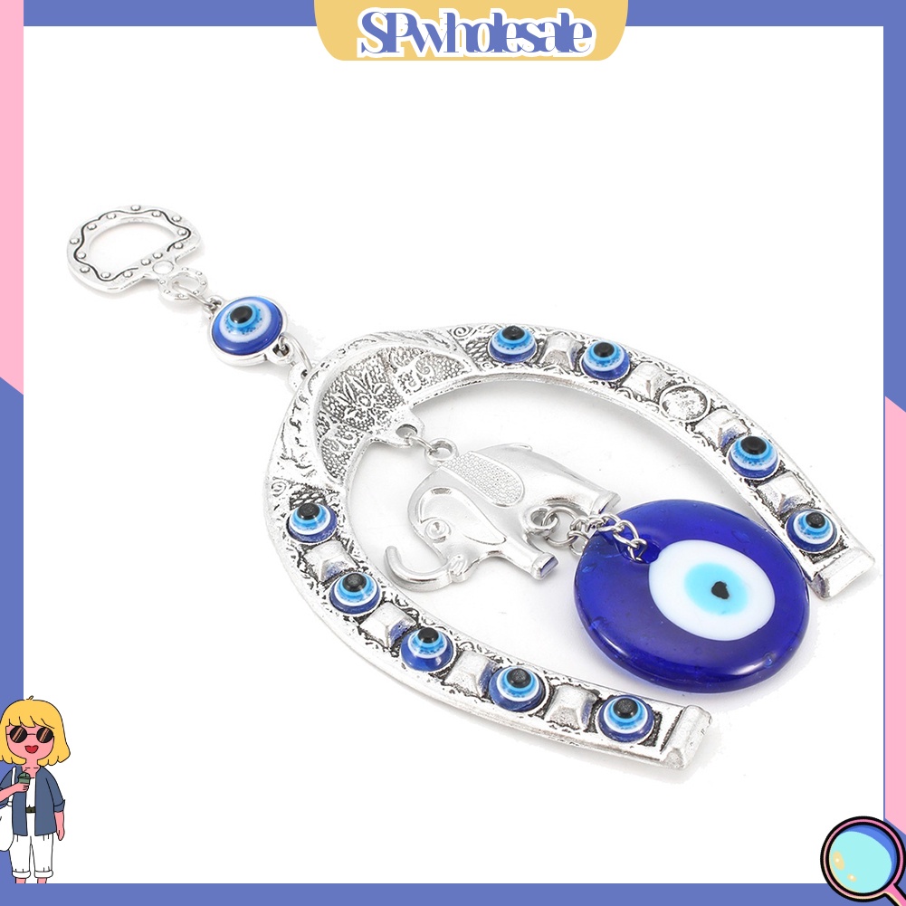 <SPwholesale> Mặt Dây Chuyền Hình Voi Mắt Xanh Thổ Nhĩ Kỳ Bảo Vệ May Mắn Cho Xe Hơi