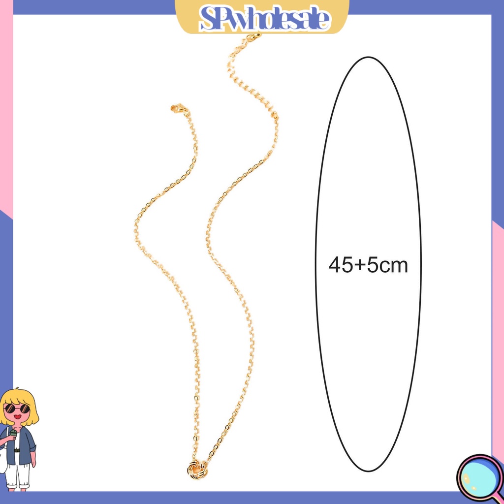 <SPwholesale> Set 2 / 3 Dây Chuyền Mặt Hình Học Thắt Nút Bằng Đồng Sáng Có Thể Điều Chỉnh Cho Nữ