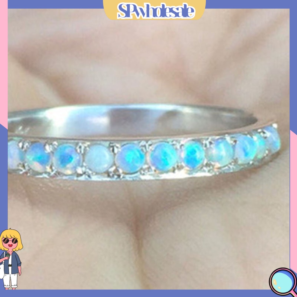 <SPwholesale> Nhẫn Cưới Mạ Điện Đính Đá Nhiều Màu Sắc Thời Trang Cho Nữ