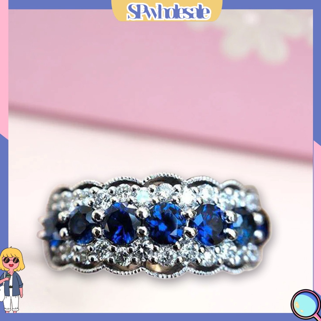 <SPwholesale> Nhẫn Đính Hôn Hợp Kim Cứng Chống Mòn Thời Trang Quà Tặng Cho Nữ