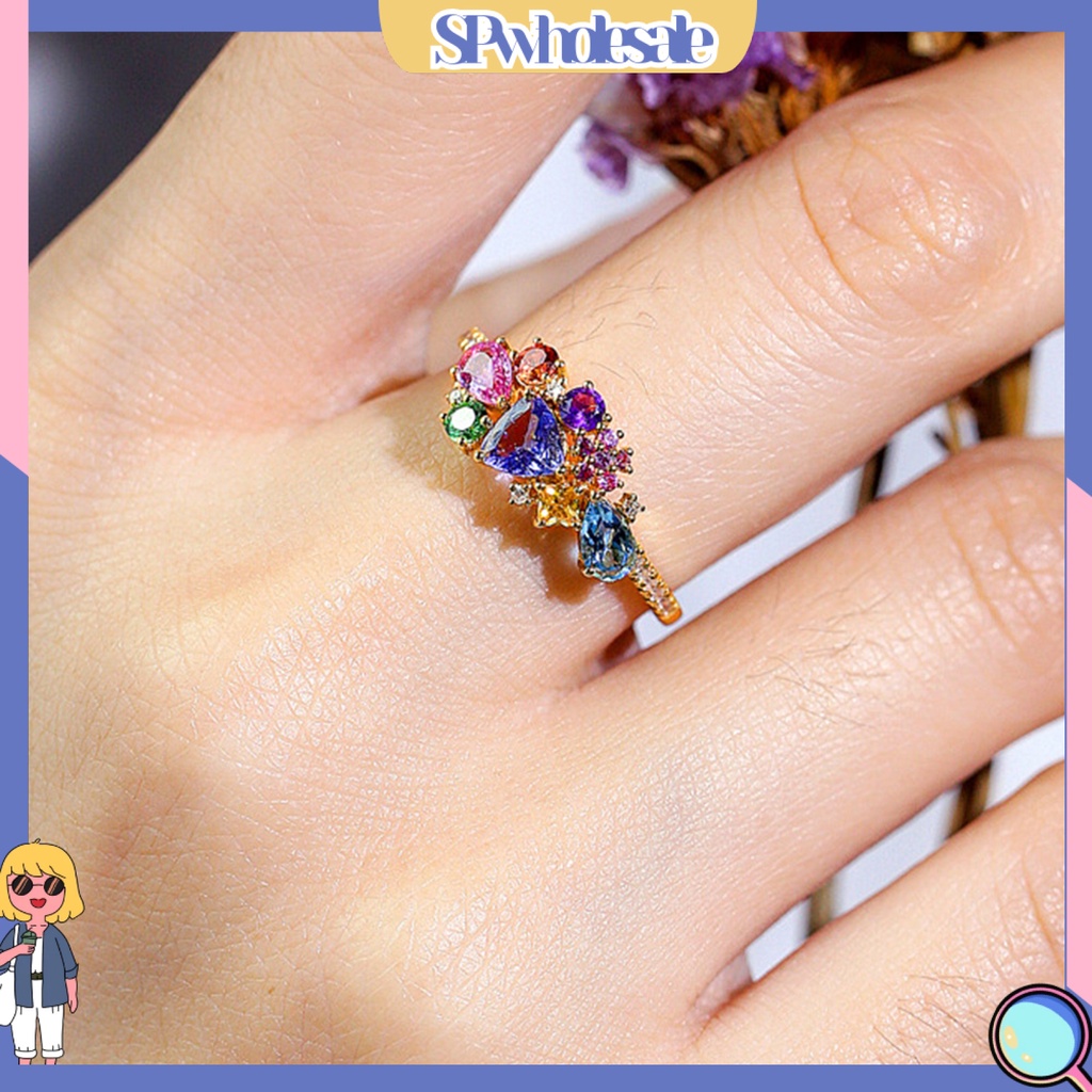 <SPwholesale> Mặt Vòng cổ Nhẫn Hở Mạ Điện Đính Kim Cương Giả Vintage Làm Việc Kỷ Niệm