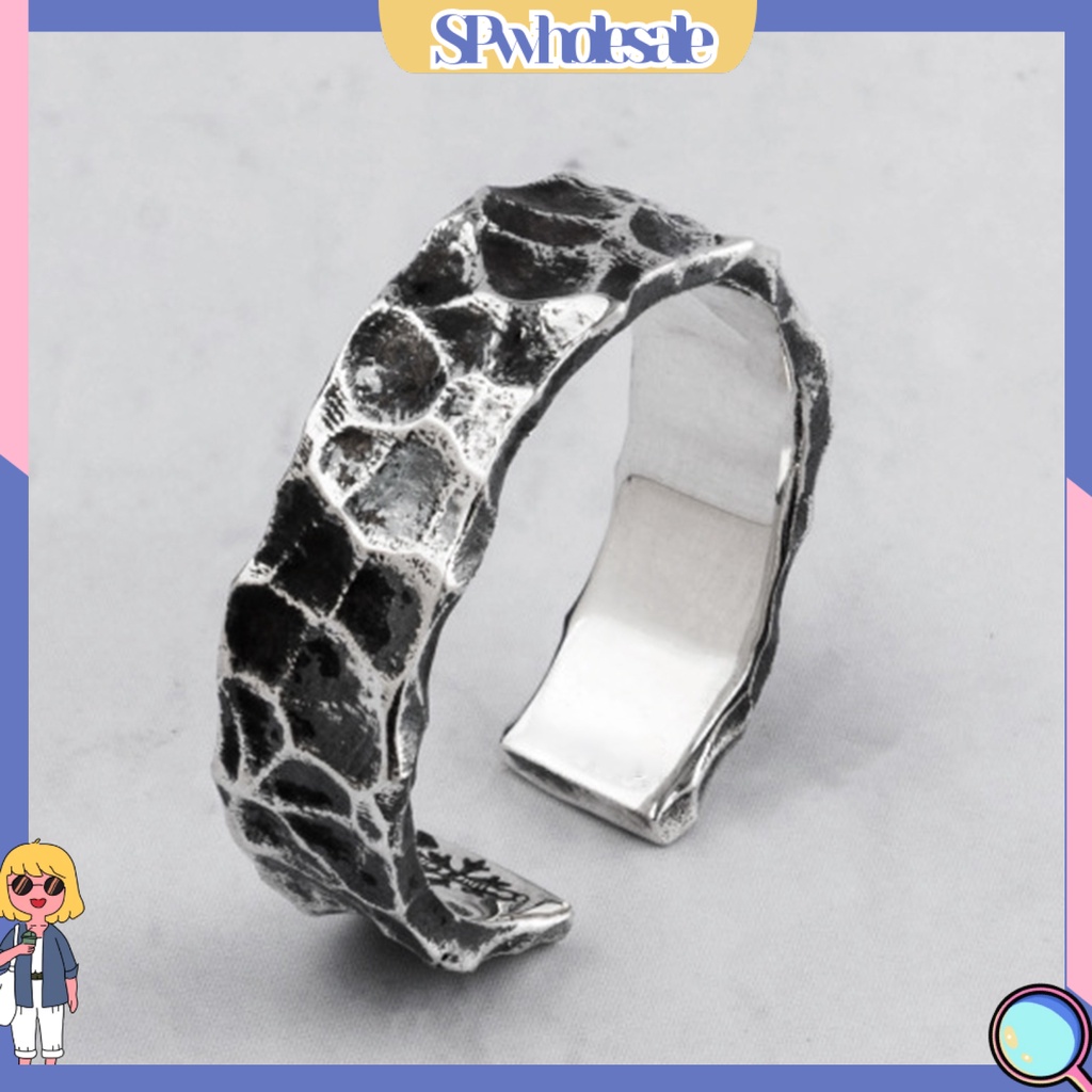 <SPwholesale> Nhẫn Hở Họa Tiết Vết Nứt Bằng Hợp Kim Phong Cách Retro Cá Tính Làm Quà Tặng Sinh Nhật Cho Nam