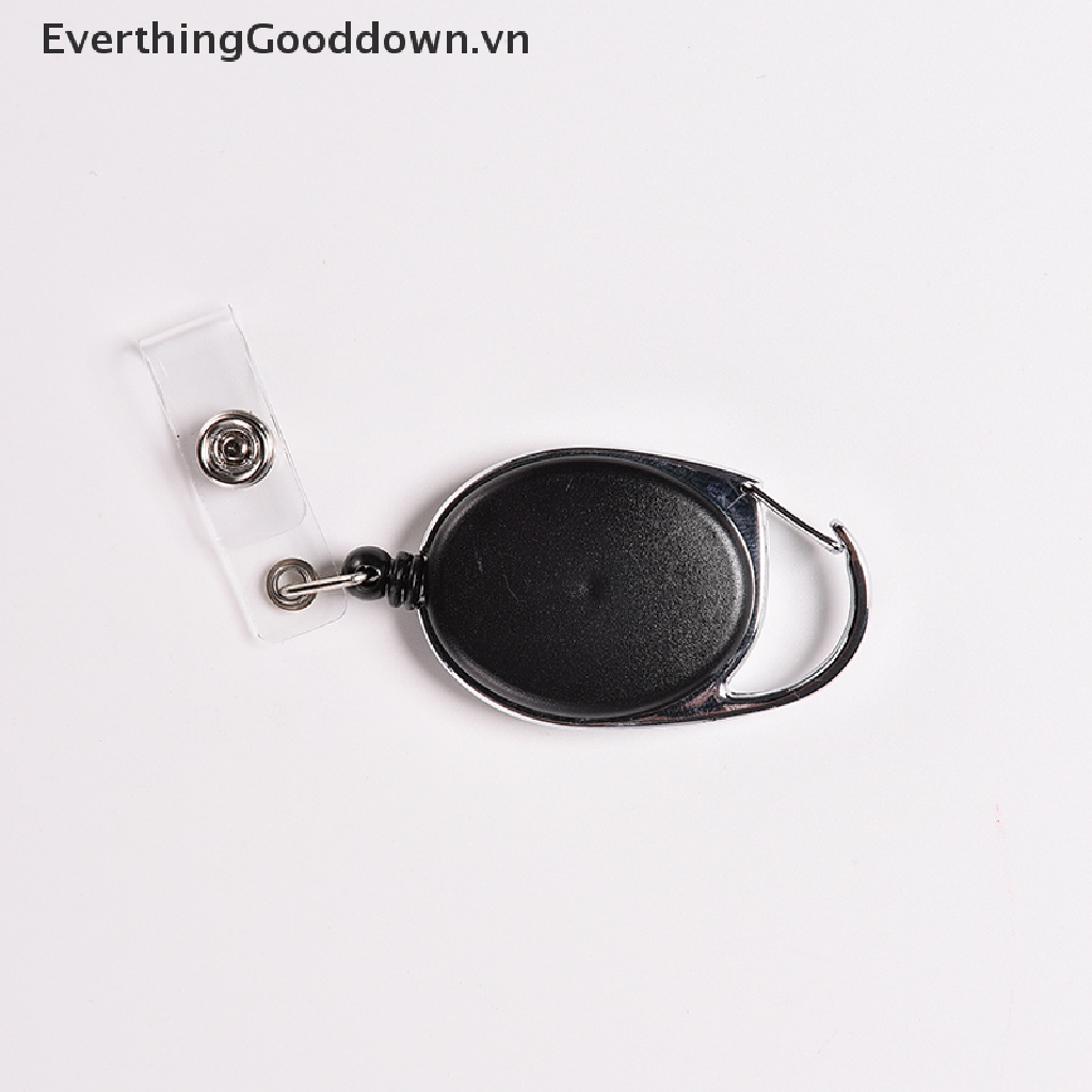 Everthinggooddown Dây Đeo Thẻ ID / Chìa Khóa Màu Đen Có Thể Thu Gọn