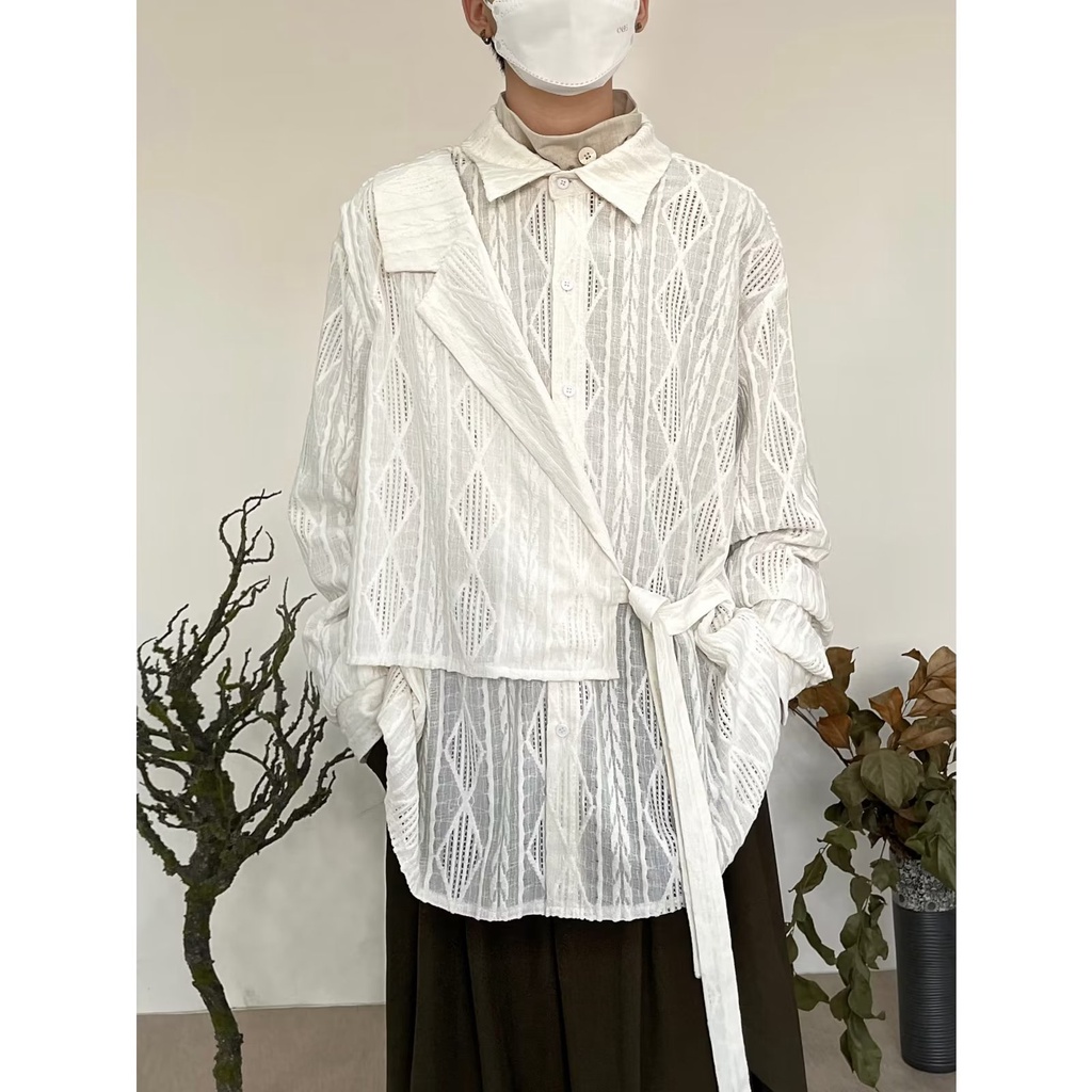 Áo Sơ Mi Tay Dài Dáng Rộng Màu Sắc Đơn Giản Thời Trang Cao Cấp Cho Nam