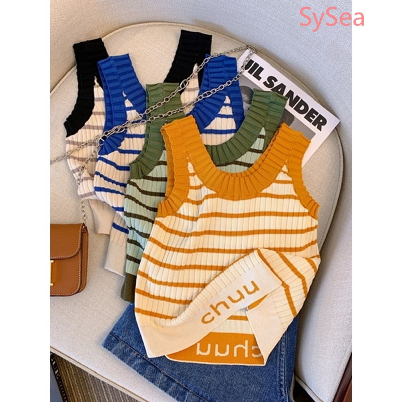 Áo Hai Dây Họa Tiết Kẻ Sọc Thời Trang Mùa Hè Cho Nữ