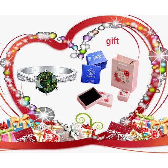 Nhẫn moissanite thực s925 sterling bạc thời trang sáu chân mossanite nhẫn kim cương