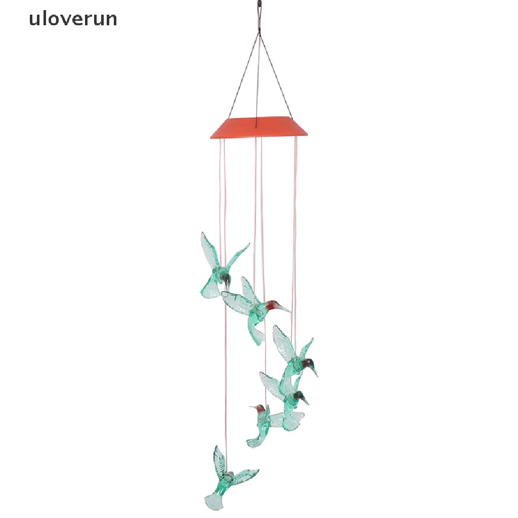 Uloverun Chuông Gió Hình Chim Ruồi Có Đèn led 7 Màu Sắc Sử Dụng Năng Lượng Mặt Trời Vn