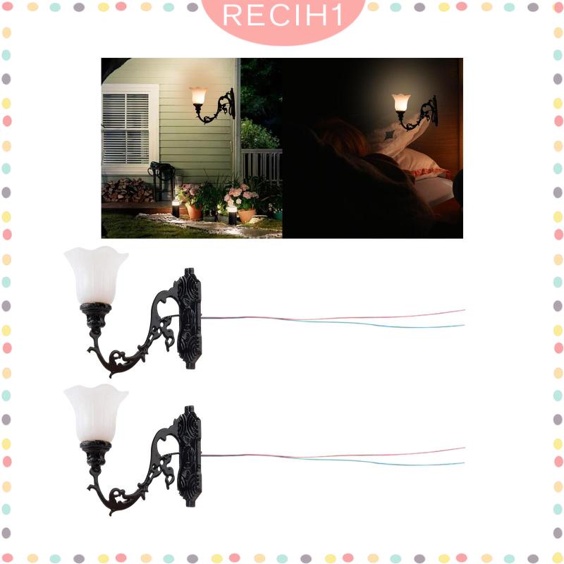 Bộ 2 Đèn Đường Mini 12 Bóng Dùng Trang Trí Nhà Búp Bê