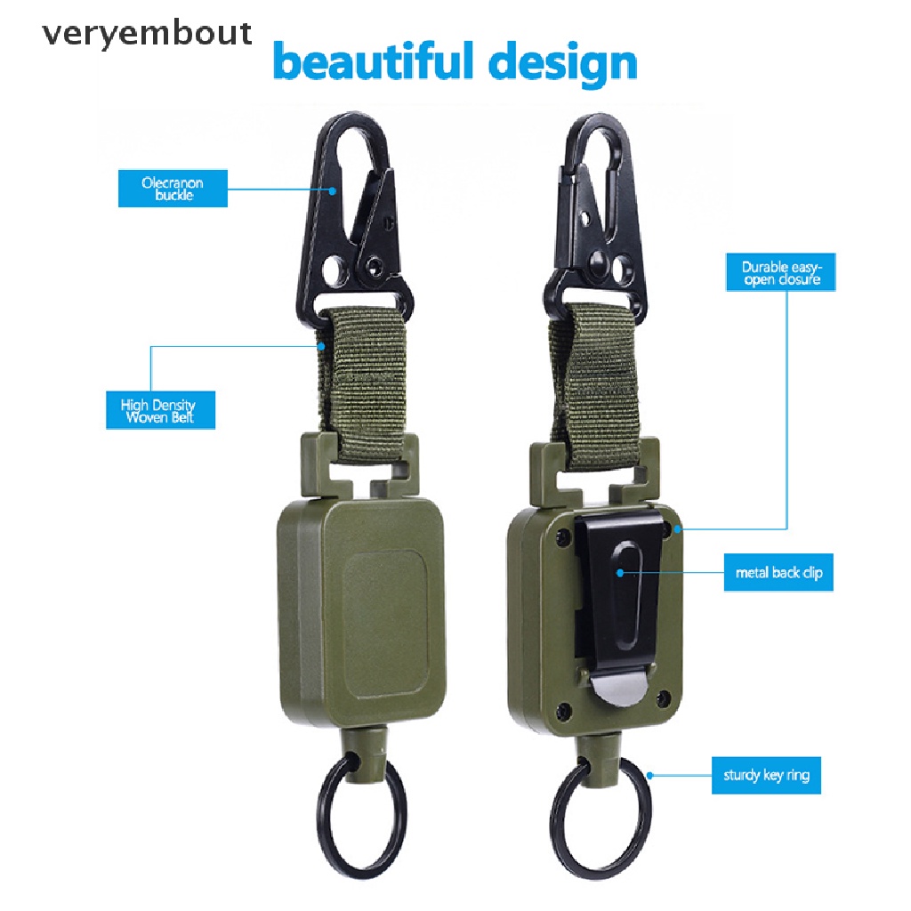 Móc Khóa Dây Thép Chất Lượng Cao Đa Năng Có Thể Thu Gọn Dùng Khi Câu Cá / Leo Núi