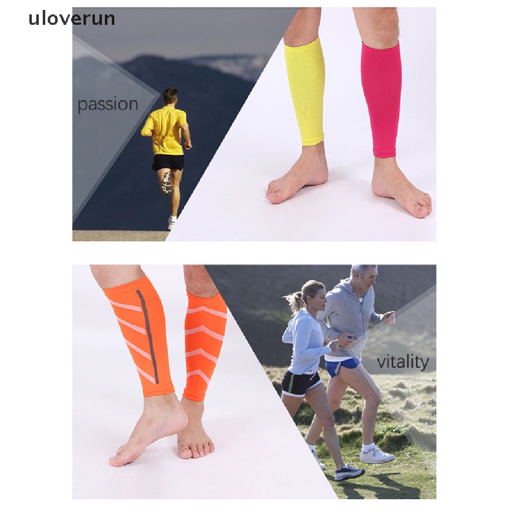 Uloverun Tất Ống Chân Thể Thao Bằng Nylon Mỏng Dạ Quang Hỗ Trợ Bắp Chân Chạy Bộ Ban Đêm vn