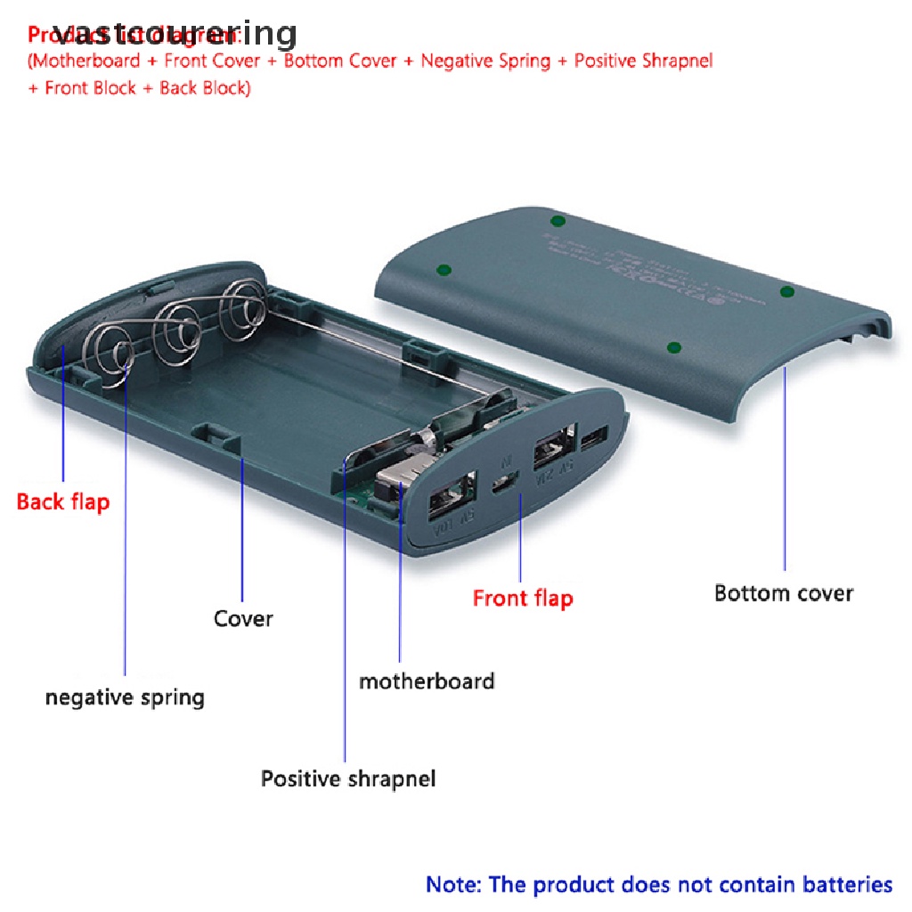 Vỏ Bảo Vệ Hộp Sạc Pin 3 Ngăn 3.7V 18650 DIY Tiện Dụng