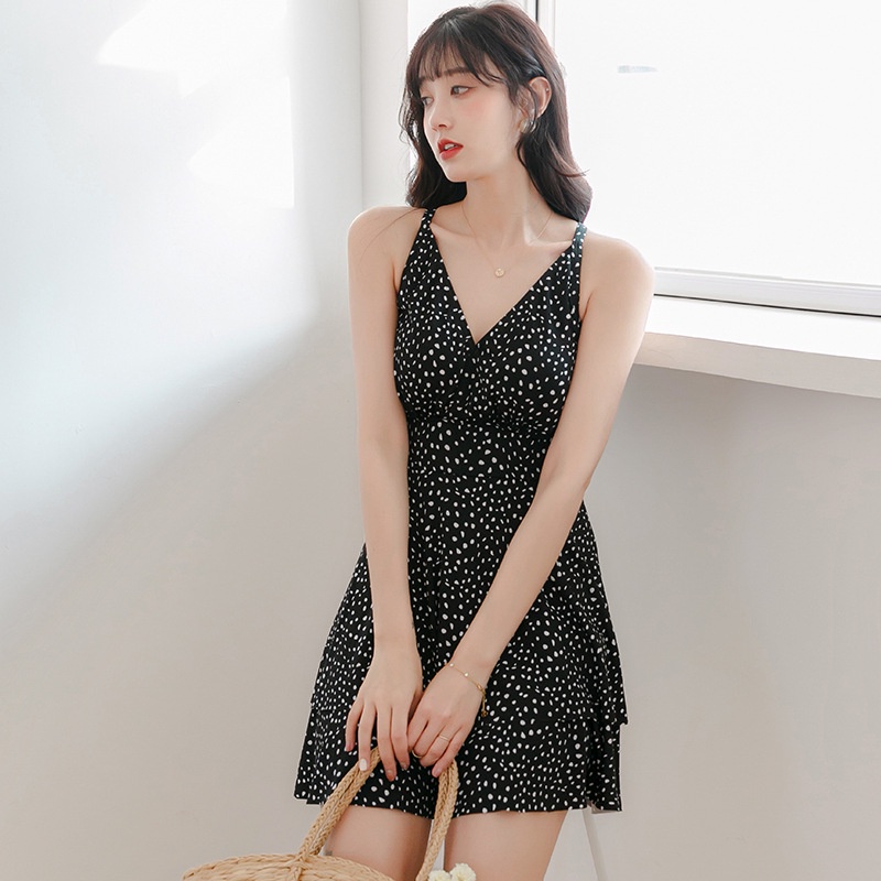 Đồ Bơi Một Mảnh Lưng Cao Họa Tiết Chấm Bi Thời Trang Cho Nữ