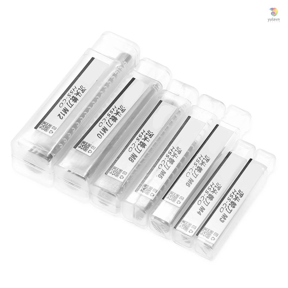 Bộ 7 Mũi Khoan M3-M12 4 Rãnh Thẳng Bằng Thép Tốc Độ Cao Chất Lượng Cao
