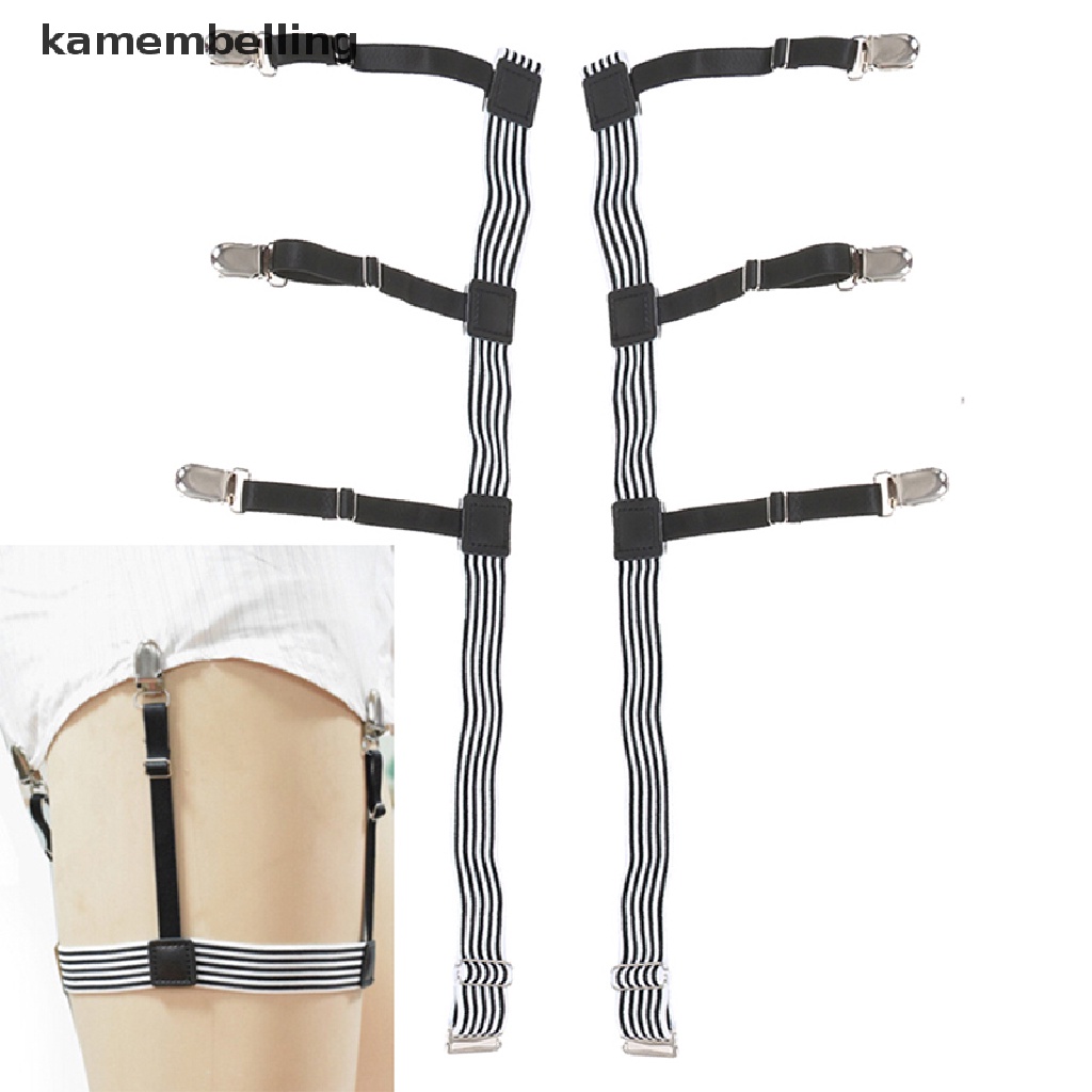 Kamembelling Set 2 Đai Nịt Tất Co Giãn Có Thể Điều Chỉnh Giữ Áo Sơ Mi Cho Nam