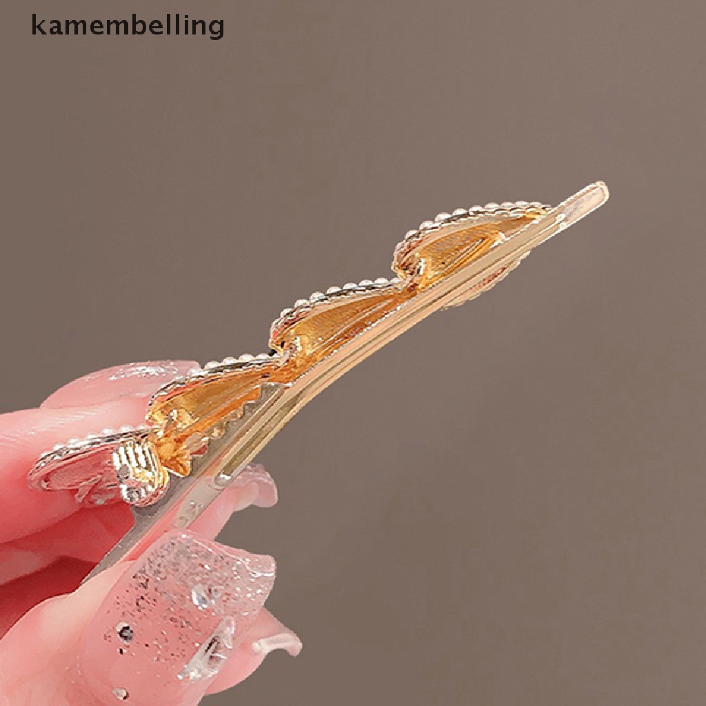 Kẹp Tóc Hình Trái Tim Đính Ngọc Trai Phong Cách Hàn Quốc Cho Nữ