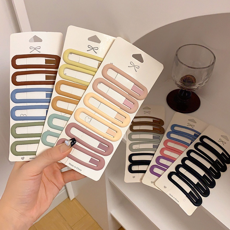 Set 6 Kẹp Tóc Màu Sắc Đơn Giản Thời Trang Cho Nữ
