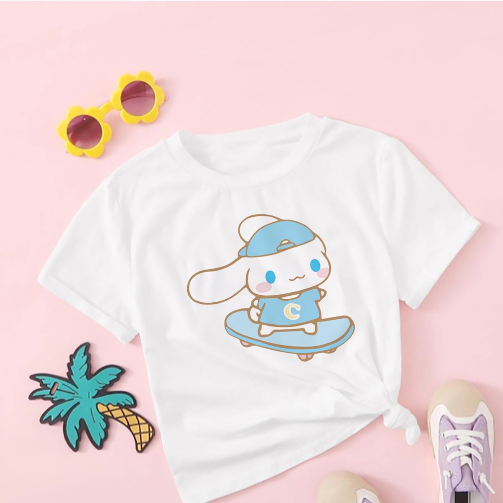 Cinnamoroll In Hình Thời Trang Trẻ Em Áo Thun Bé Gái Kawaii Cinnamoroll Hoạt Hình Áo