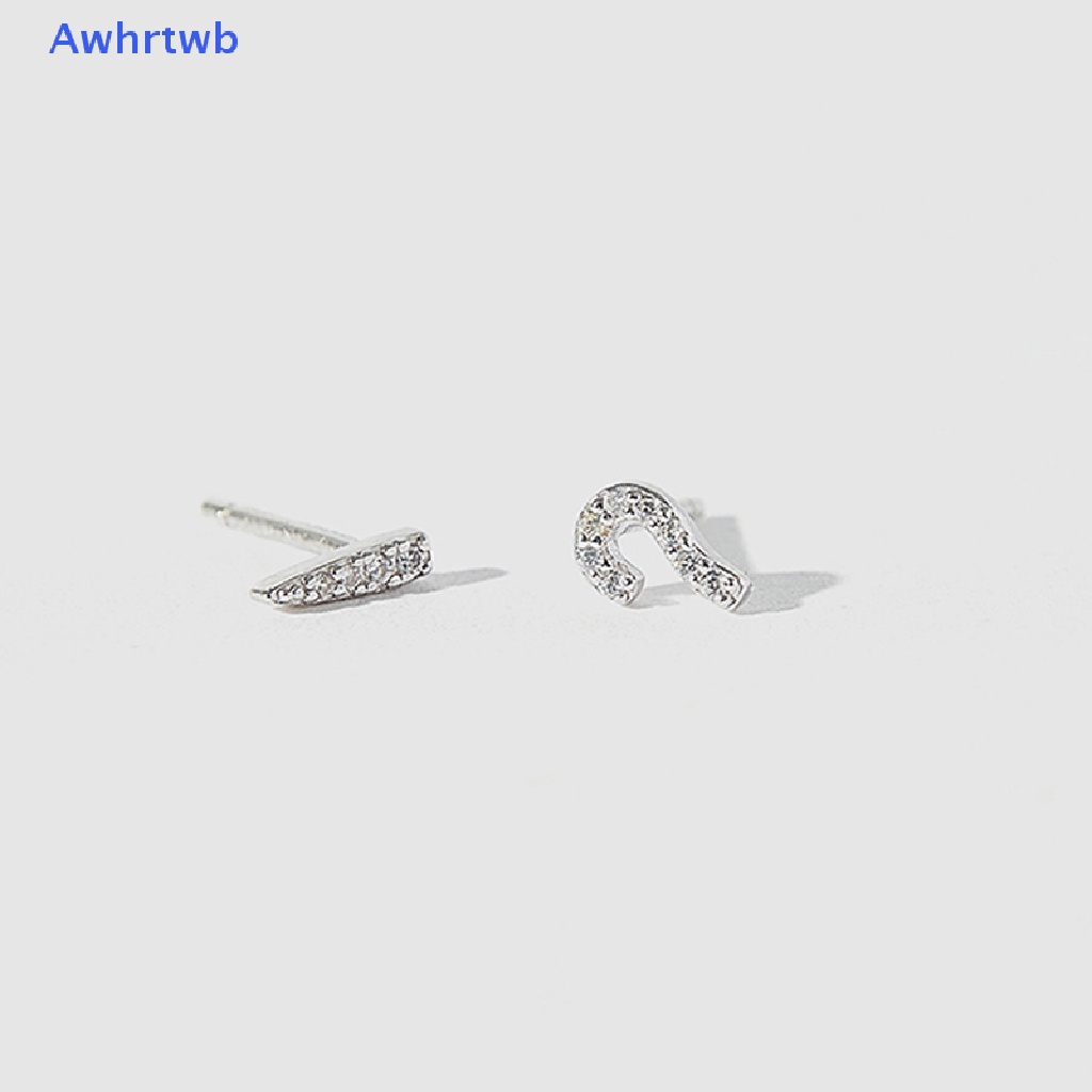 Khuyên Tai Đính Đá Hình Chấm Hỏi Màu Bạc Thời Trang Phong Cách Hàn Quốc Dành Cho Nữ Mới