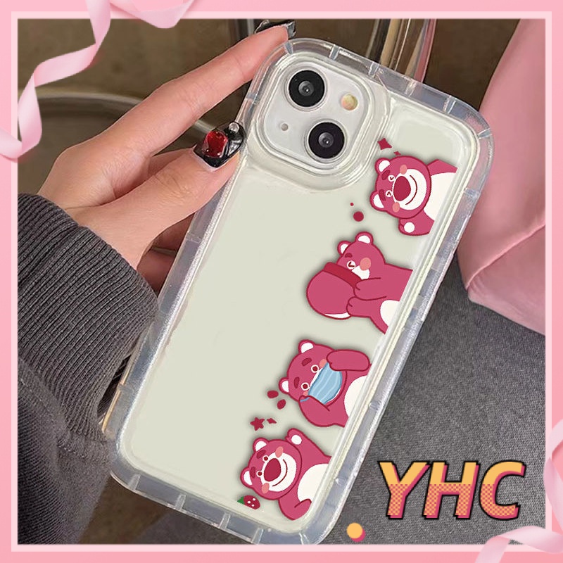 Ốp lưng iphone Túi khí gấu dâu tây hoạt hình vỏ mềm chống rơi trong suốt Cho Iphone 6 / 6S / 6splus / se / 7 / 7plus / 8 / 8plus / X / xs / xsmax / 11 / 12 / 13 / 14 / Plus / pro / pro max-721