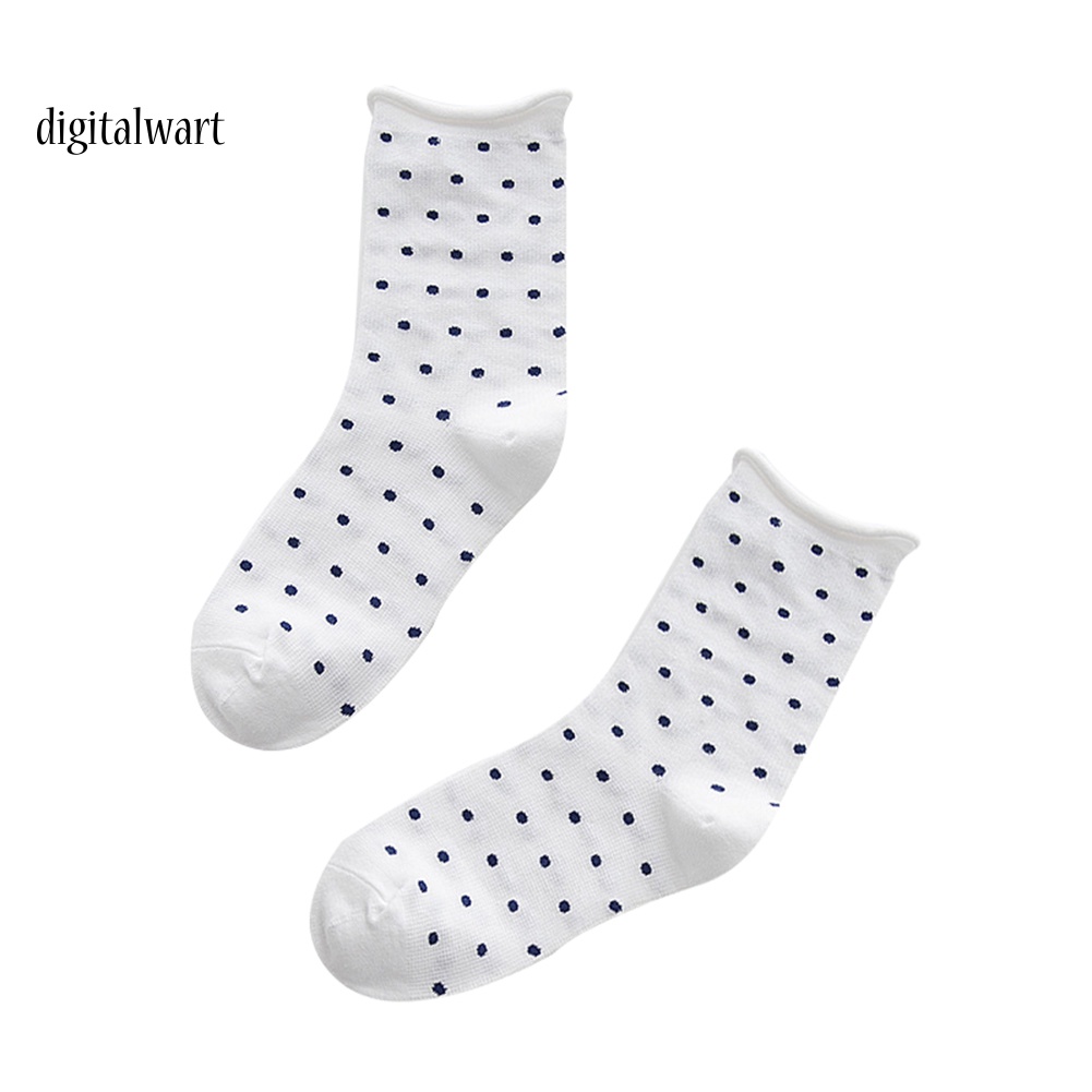 Kỹ Thuật Số| Tất Cổ Cao Hoạ Tiết Chấm Bi Thiết Kế Hợp Thời Trang Cho Nữ