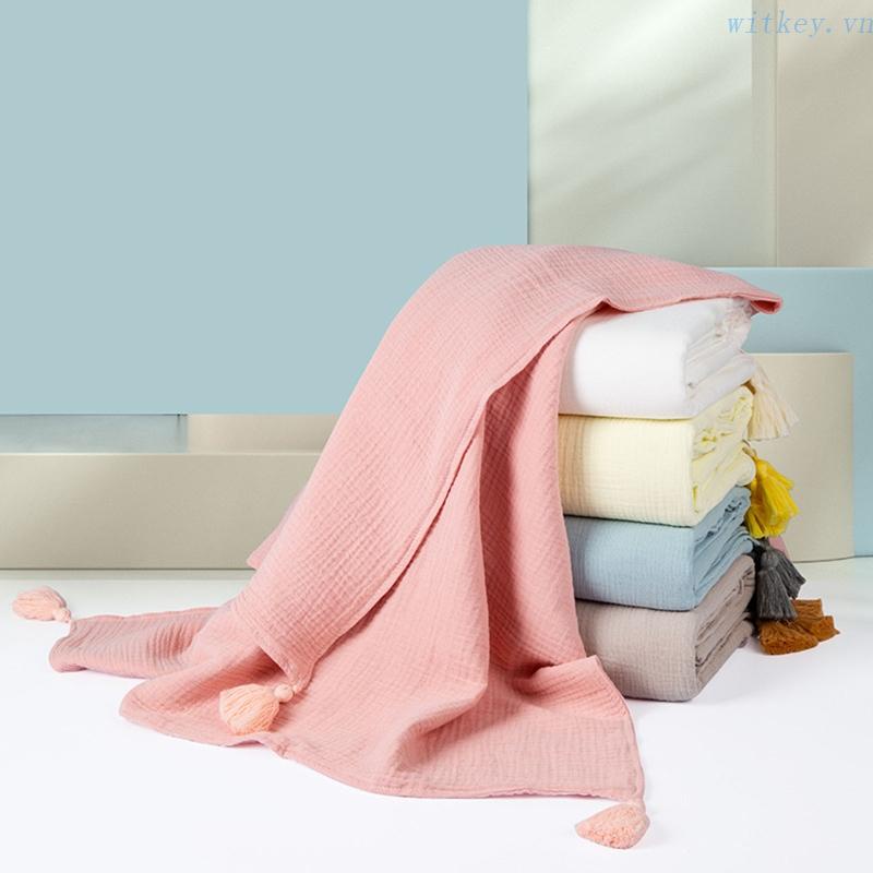 Chăn Quấn Em Bé Chất Liệu Cotton Muslin 4 Lớp 120x150cm