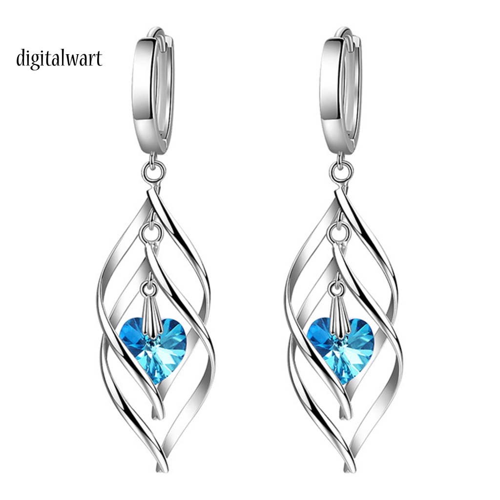 Kỹ Thuật Số| 1 Đôi Khuyên Tai Xoắn Ốc Đính Pha Lê Nhân Tạo Sang Trọng