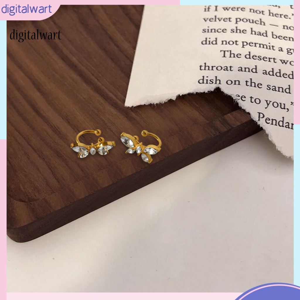 Kỹ Thuật Số| 1 Đôi Bông Tai Hình Bướm Đính Đá Zircon Phong Cách Nhật Bản Dành Cho Nữ