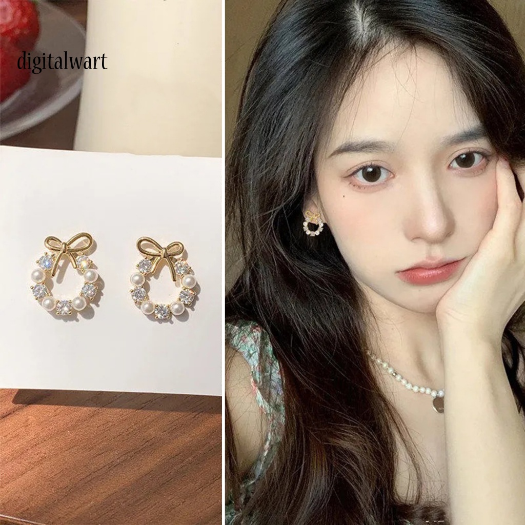 Kỹ Thuật Số| 1 Đôi Bông Tai Hình Hoa Đính Ngọc Trai Giả Phong Cách Vintage Dành Cho Nữ