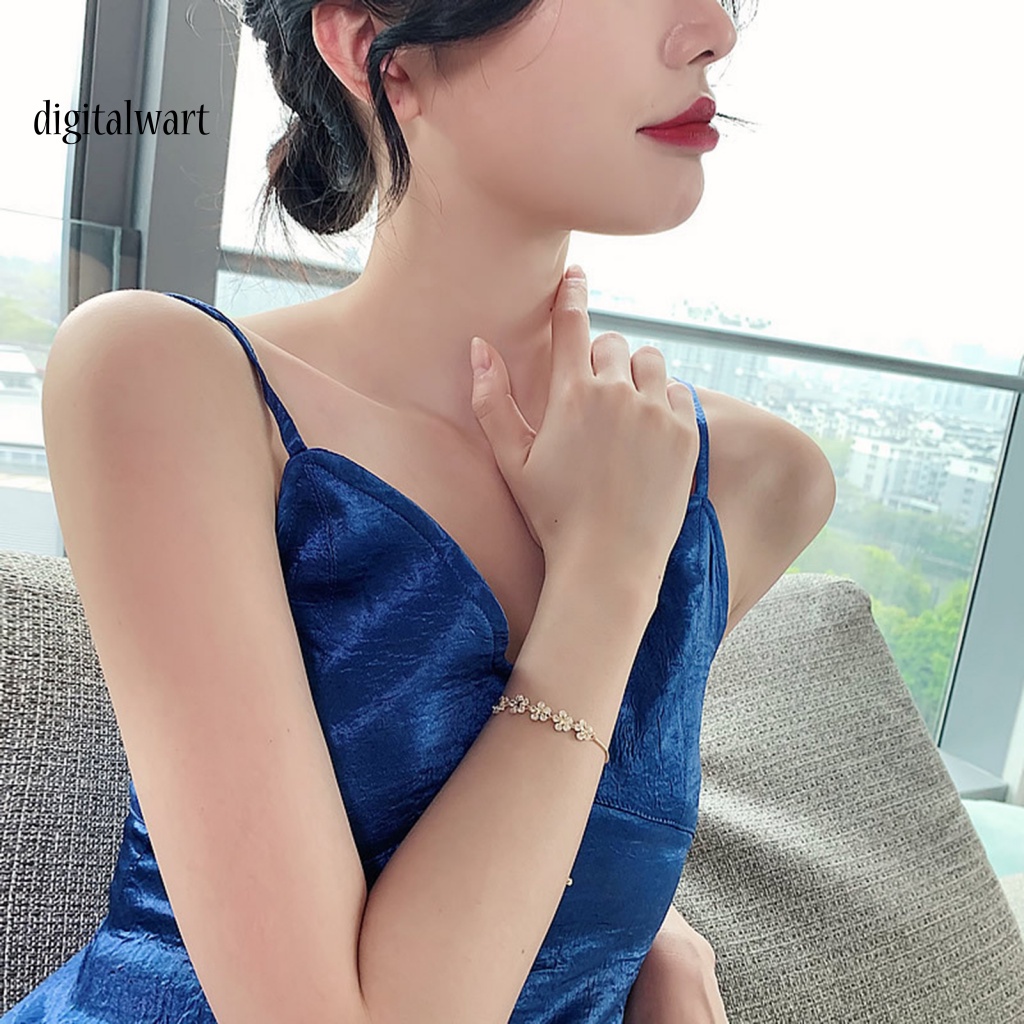 Kỹ Thuật Số| Vòng Đeo Tay Bằng Hợp Kim Họa Tiết Hoa Thời Trang Có Thể Điều Chỉnh Cho Cuộc Sống Hàng Ngày