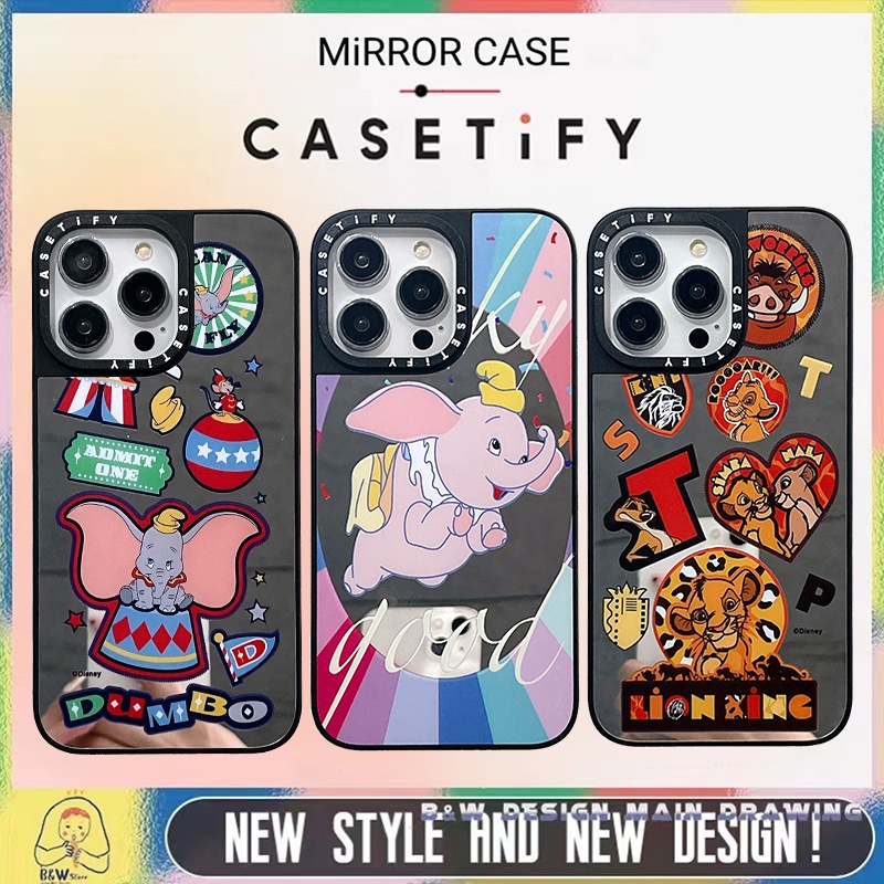 Ốp Điện Thoại Nhựa Acrylic Cứng Chống Sốc Gắn Gương In Hình Voi Dumbo Cho Iphone 14 / 13 / 12 / 11 / Pro / Max