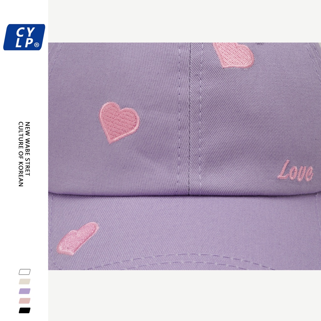 Mũ Lưỡi Trai Thêu Hình Trái Tim Phong Cách Hàn Quốc Thời Trang Mùa Hè Cho Nữ