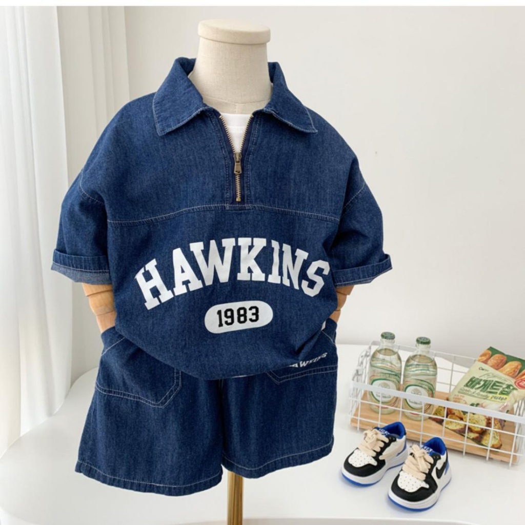 Set Áo Thun Tay Ngắn Và Quần Short Denim Mỏng Thời Trang Mùa Hè Hàn Quốc Mới 2023 Dành Cho Bé Trai