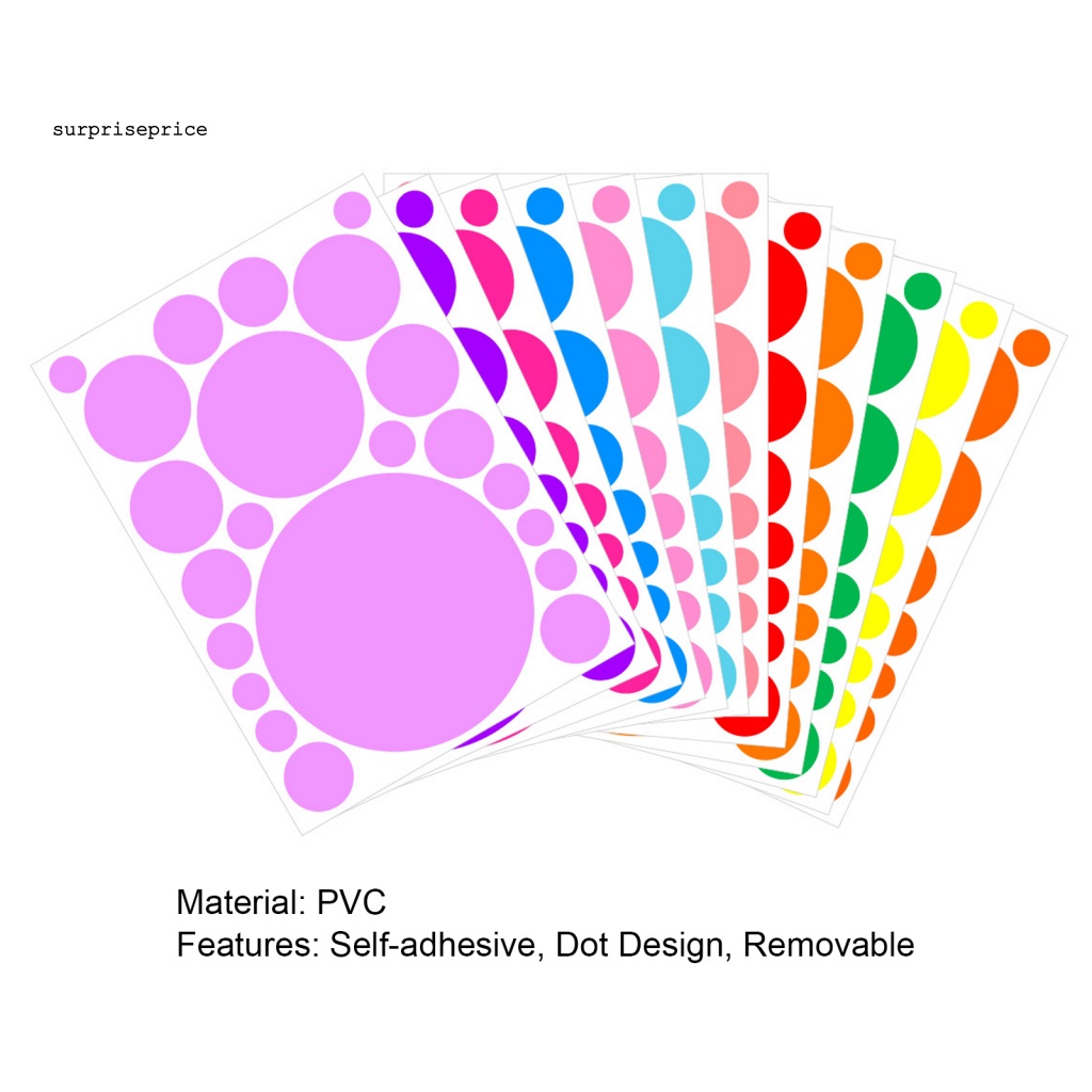 Set 12 Tấm Sticker Dán Tường Tự Dính Họa Tiết Chấm Bi Nhiều Màu Sắc Trang Trí Nhà Cửa
