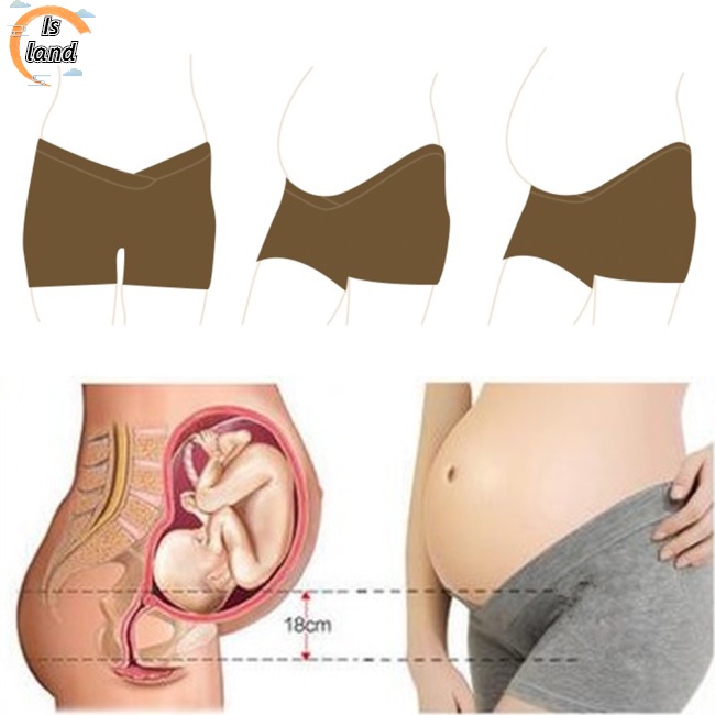 [IS] Quần Short Legging Cotton Lưng Thấp Chống Lộ Bụng An Toàn Cho Phụ Nữ Mang Thai