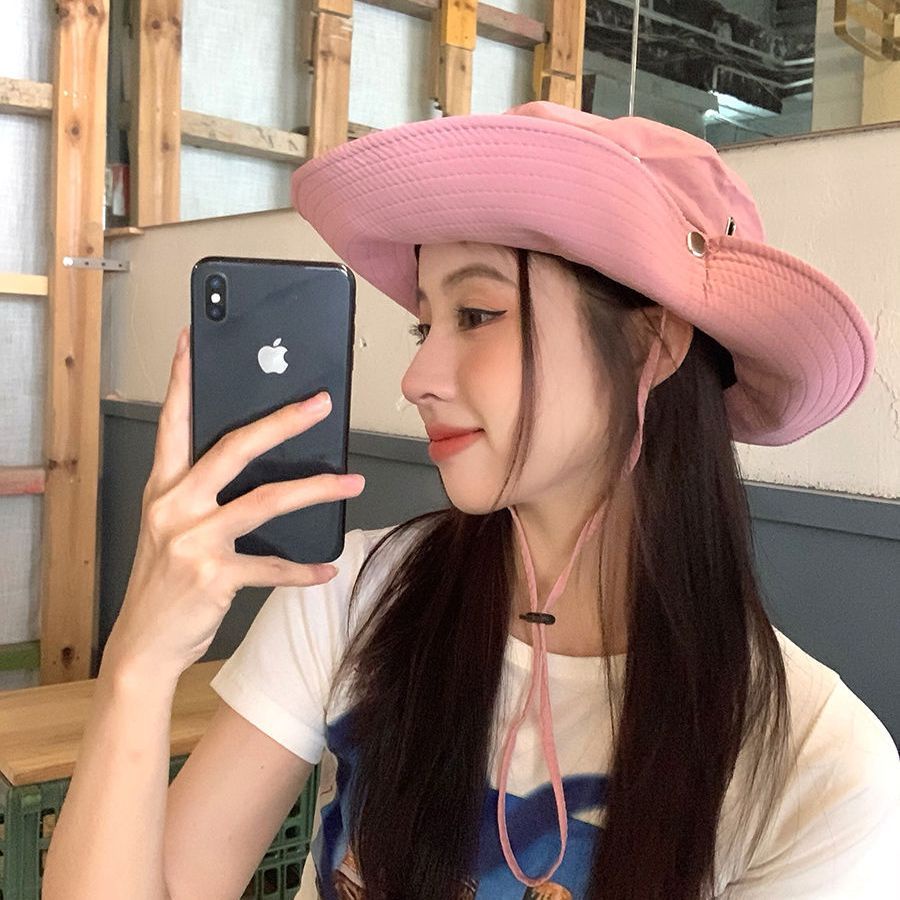 Mũ Cao Bồi Rộng Vành Cột Dây Thời Trang Mùa Hè Độc Đáo Cho Nữ