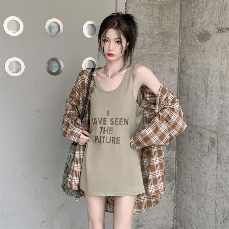 Áo Sơ Mi Dài Tay Họa Tiết Ca Rô Thời Trang Dành Cho Nữ