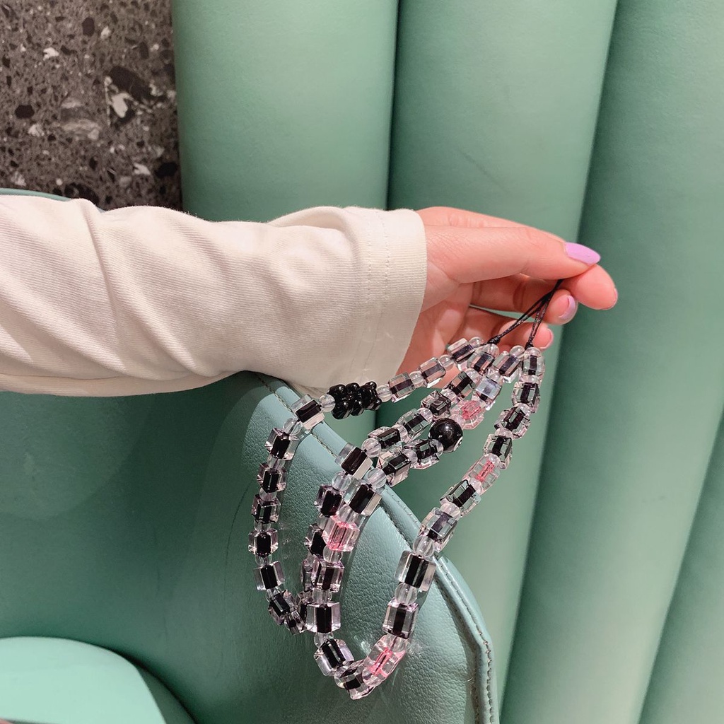 Dây Đeo Điện Thoại Kết Nối Bluetooth Không Dây Đính Hạt Ngọc Trai Hình Vuông / Gấu / Đám Mây Xinh Xắn