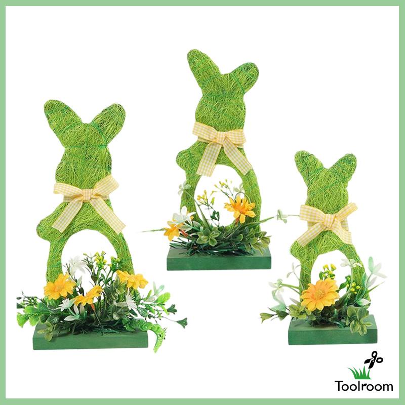 Set 3 Phụ Kiện Treo Trang Trí Bằng Gỗ Hình Thỏ Phục Sinh