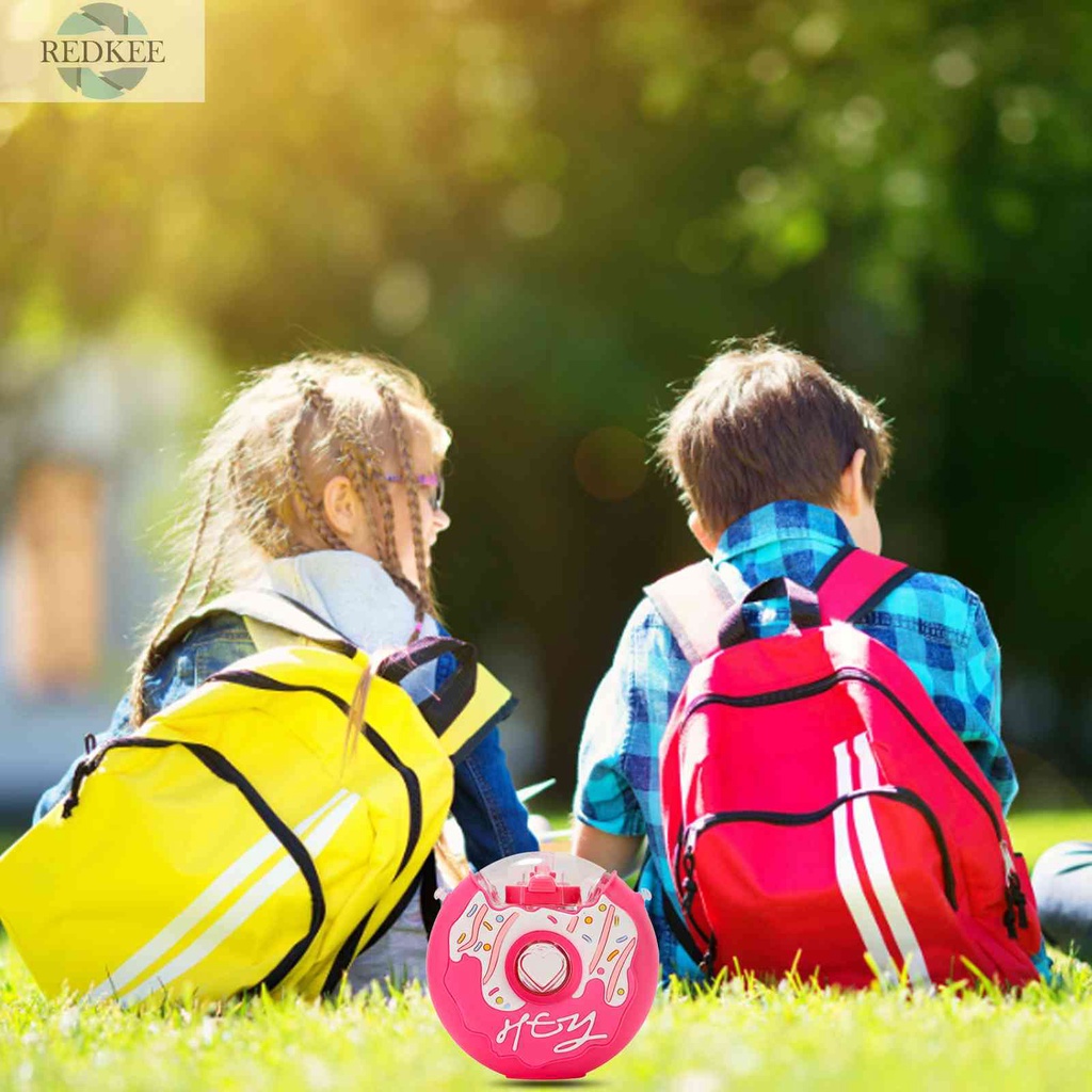 Bình Nước Nhựa 380ml Hình Bánh Donut Dễ Thương