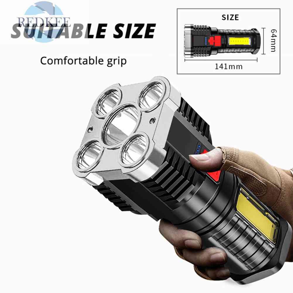 Đèn Pin LED COB Độ Sáng Cao Chống Thấm Nước Có Thể Sạc Lại Bằng Cổng USB