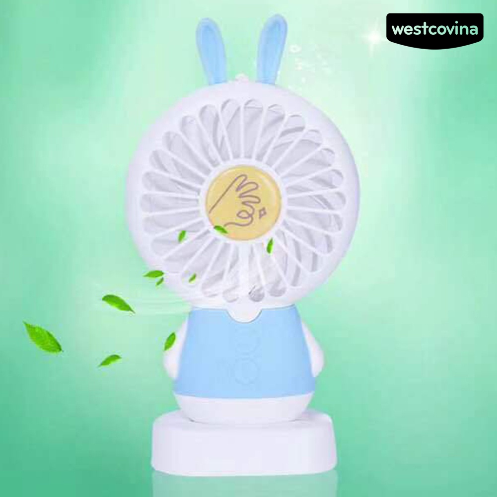 W🅢Quạt Làm Mát Mini Sạc Cổng USB 3 Tốc Độ Có Đèn LED Hình Gấu Dễ Thương