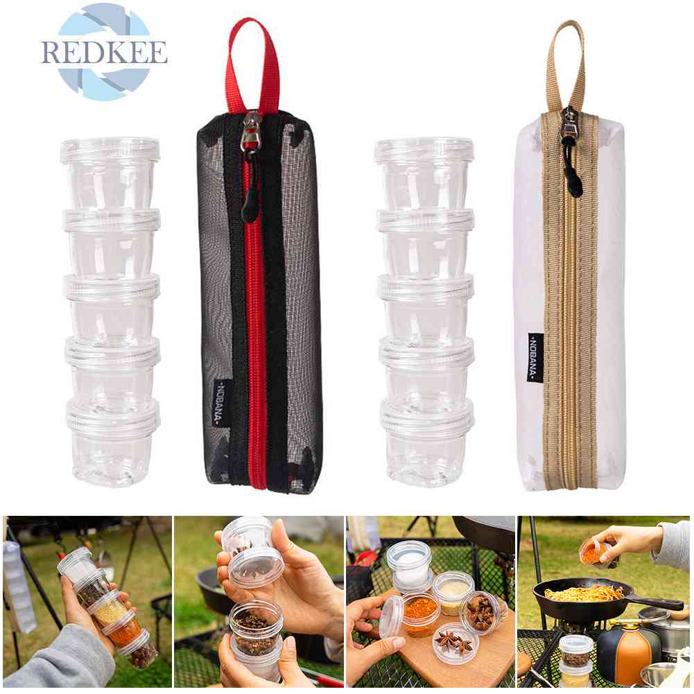 Set 5 Hộp Đựng Gia Vị 40ml Tiện Lợi Cho Các Hoạt Động Ngoài Trời