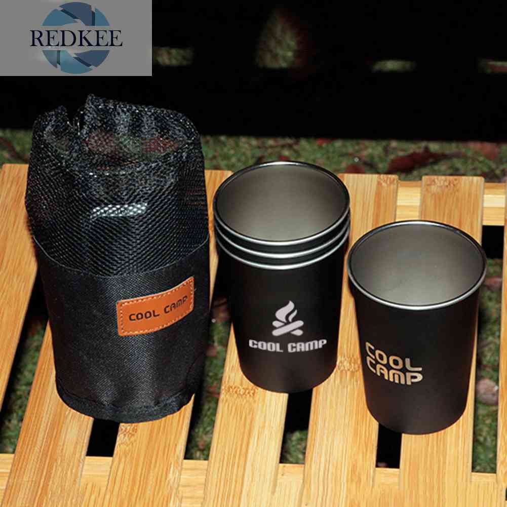 Bộ 4 Ly Uống Nước 350ml Bằng Thép Không Gỉ