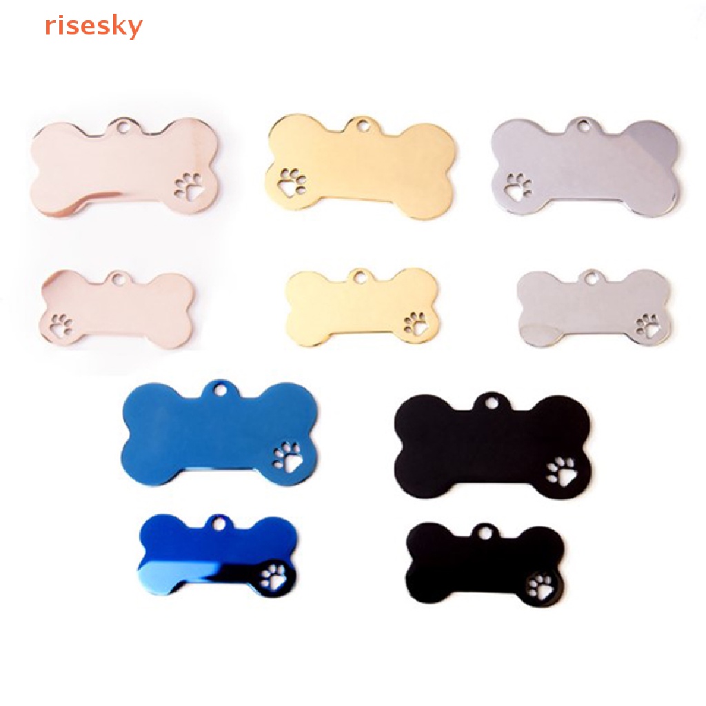 Set 5 Mặt Dây Chuyền Hình Dấu Chân Cún Bằng Thép Không Gỉ DIY