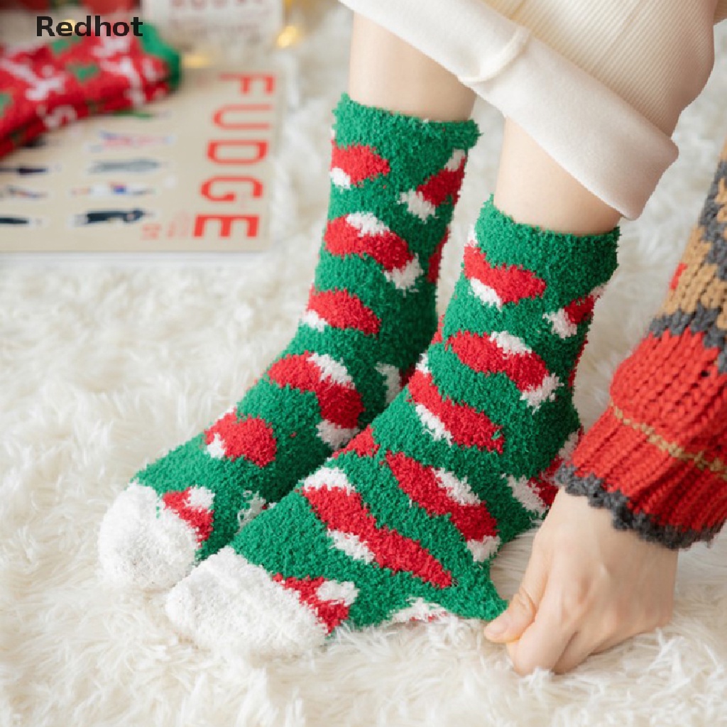 1 Đôi Tất Cotton In Họa Tiết Giáng Sinh Nhiều Màu Sắc Cho Nữ