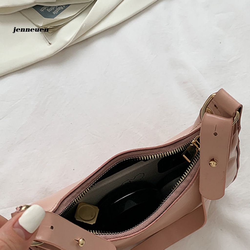 Jen Túi Xách Đeo Vai Giả Da Hình Mặt Trăng Sức Chứa Lớn Đa Năng Có Dây Đeo Vai Cho Tiệc Cưới