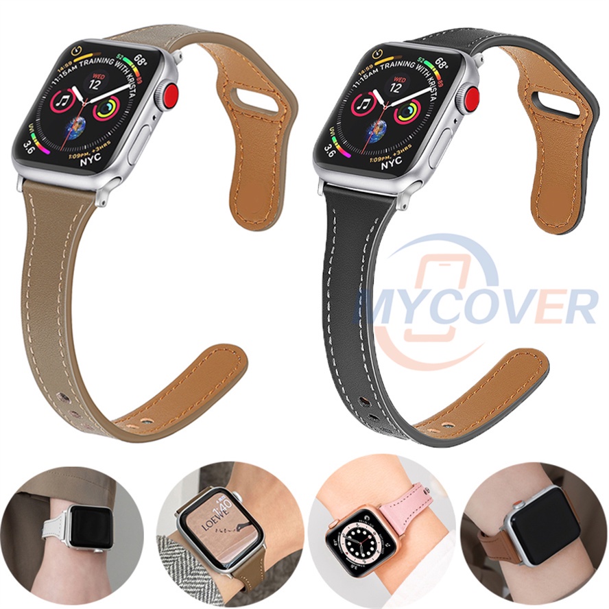 Dây Đeo Bằng Da Dành Cho Đồng Hồ Thông Minh Series Ultra 8 7 6 SE 5 4 3 2 1 iWatch Size 49mm 45mm 41mm 44mm 40mm 42mm 38mm
