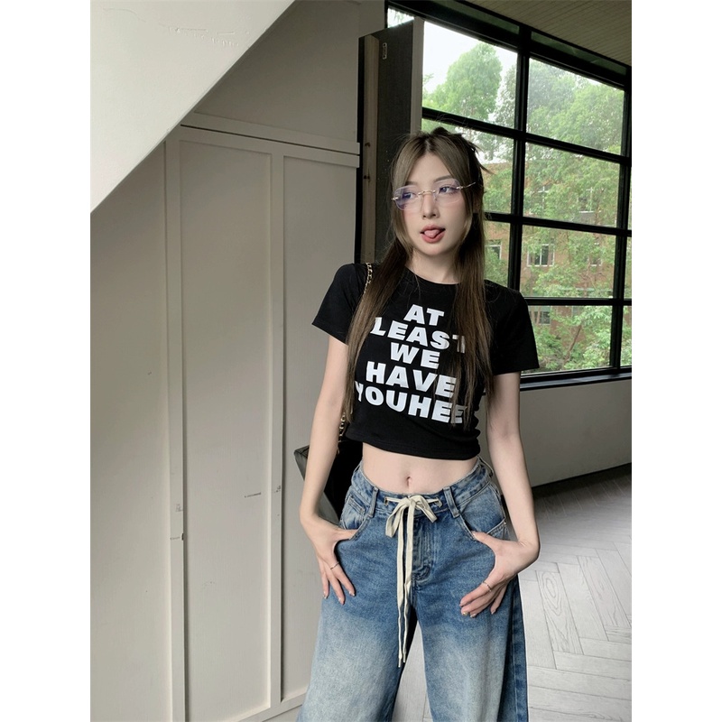 Áo Thun Tay Ngắn In Chữ Đơn Giản Thời Trang Mùa Hè Mới Dành Cho Nữ