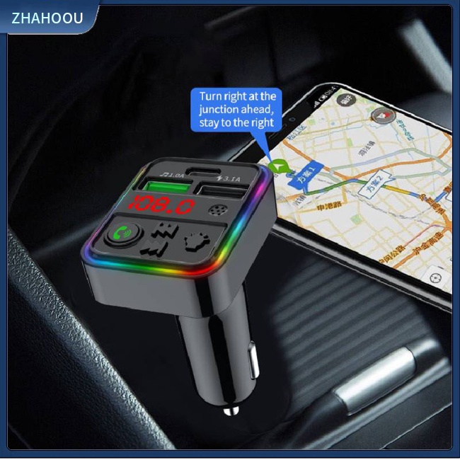 ☃Phụ Kiện Trang Trí Nhà Cửa Độc Đáo Sáng Tạo☃ Thiết Bị Chuyển Đổi Radio Mp3 Bluetooth Qc3.0 Pd Sạc Nhanh Nhiều Màu Sắc Dành Cho Xe Hơi